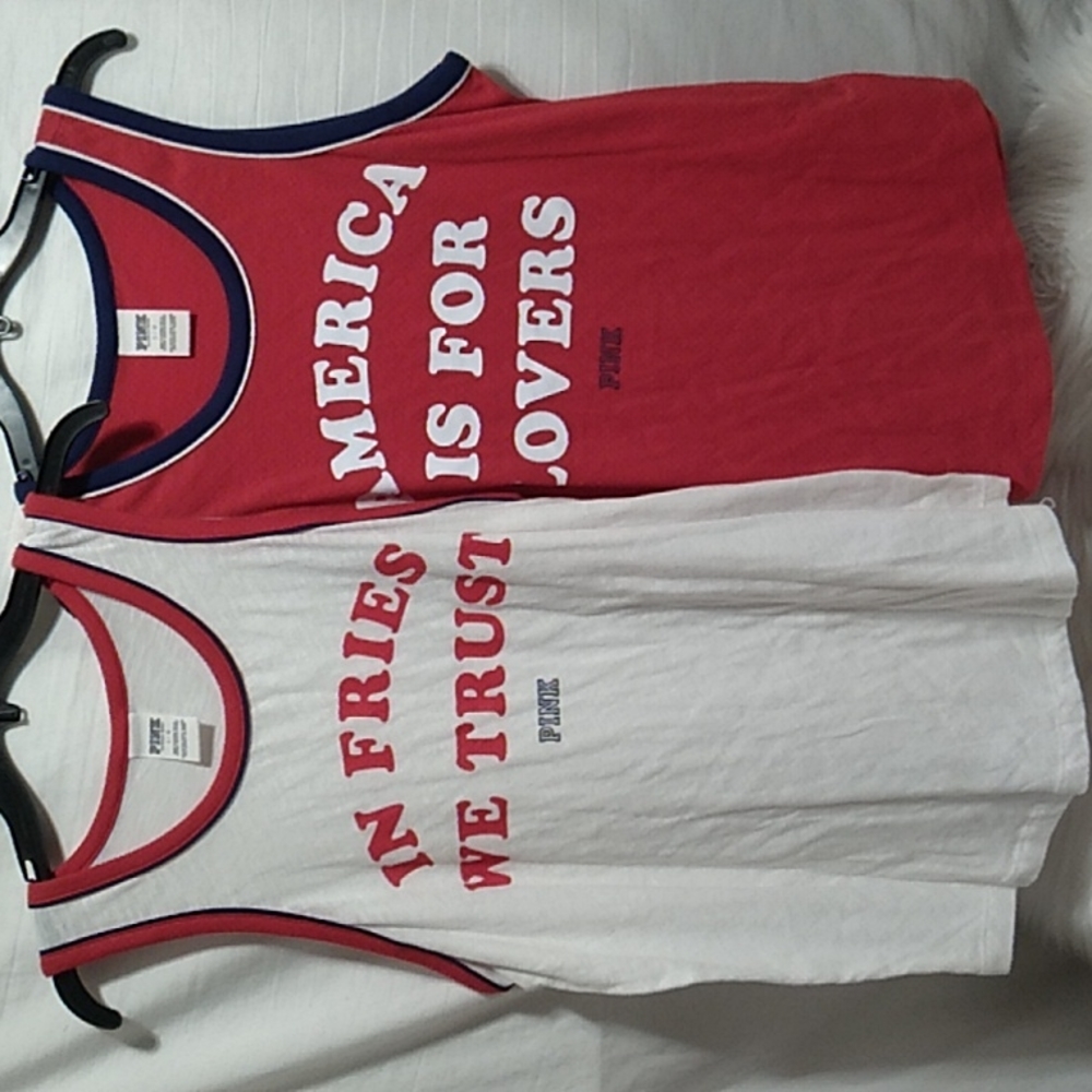 (BX28) SALE! PINK Victoria's Secret Tank Bundle Sz.L Great Condition